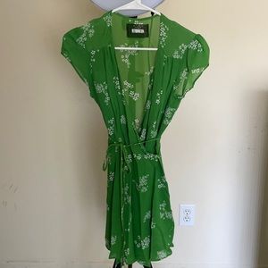 Reformation Wrap Dress - Size Small/2. Green. Light and airy